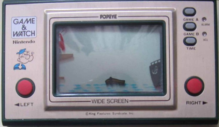 Face avant du Game & Watch Popeye (PP-23) en version promotionnelle pour Dove